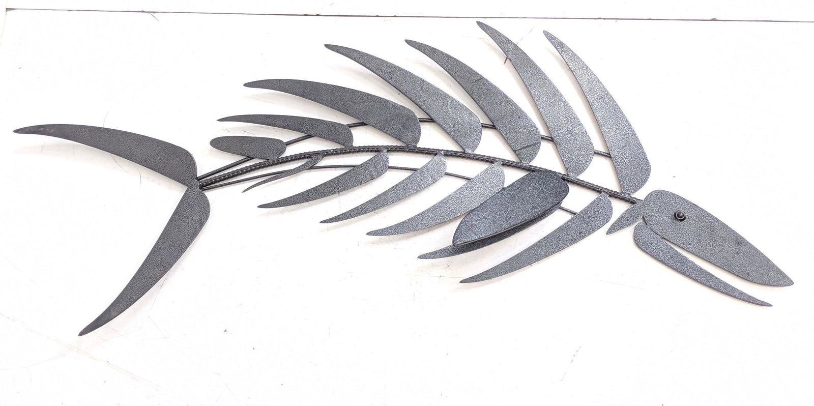 Large Steel Metal Fish Skeleton Wall Sculpture. H (1 of 12)