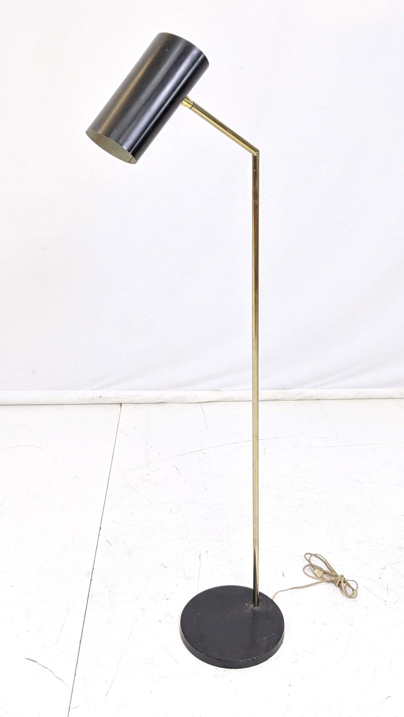 Modernist Brass And Black Metal Floor Lamp. Angle (1 of 12)