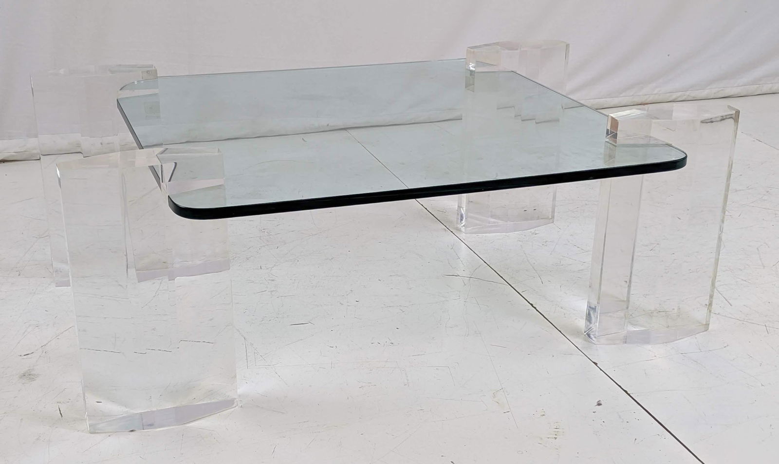 Karl Springer Style Lucite Glass Cocktail Coffee Table (1 of 10)