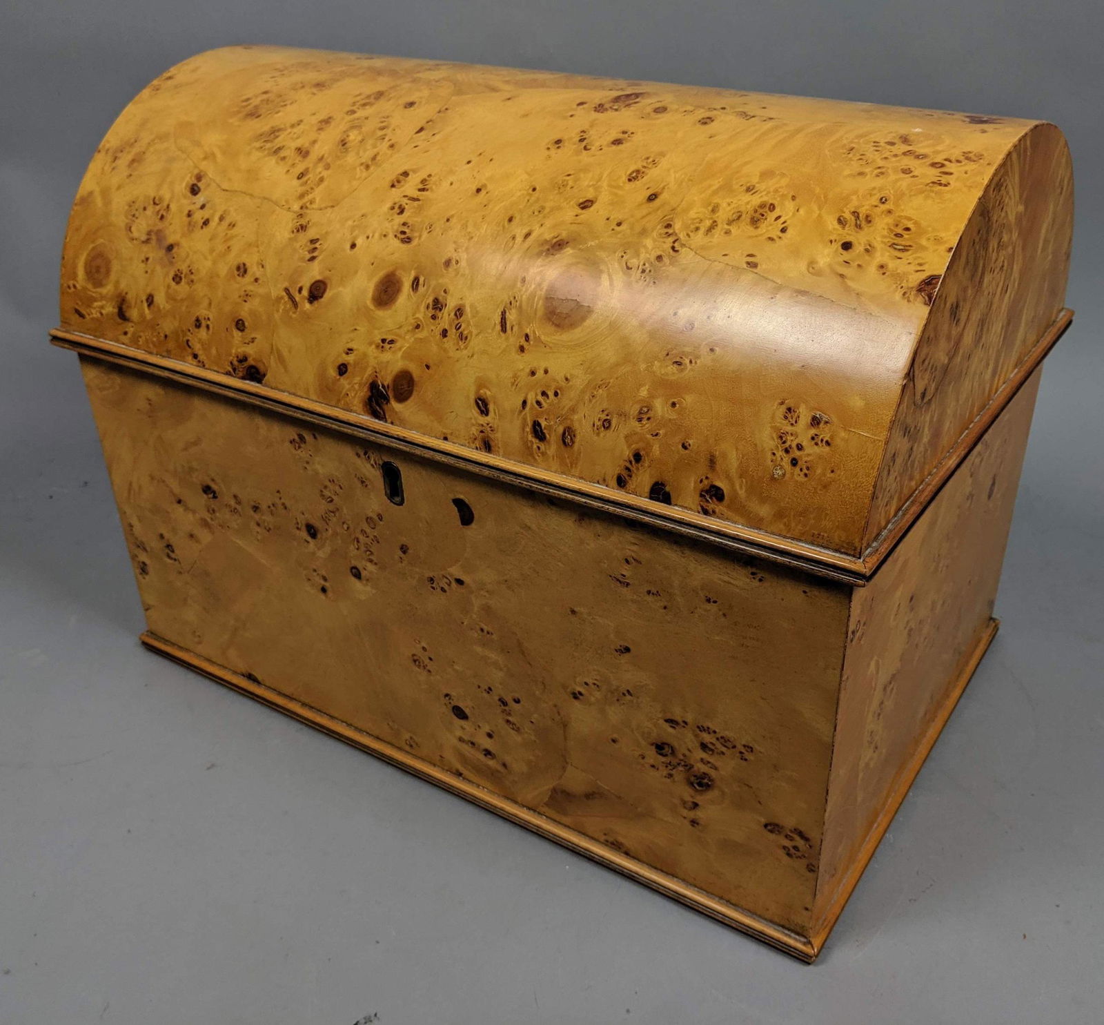 Italian Burl Maple Domed Trunk Box. Maple patchwork ven (1 of 8)