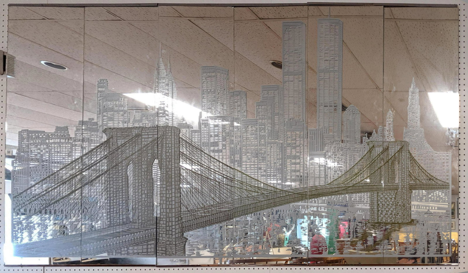 Six Mirrored Panel Wall Art. New York City Skyline with (1 of 4)