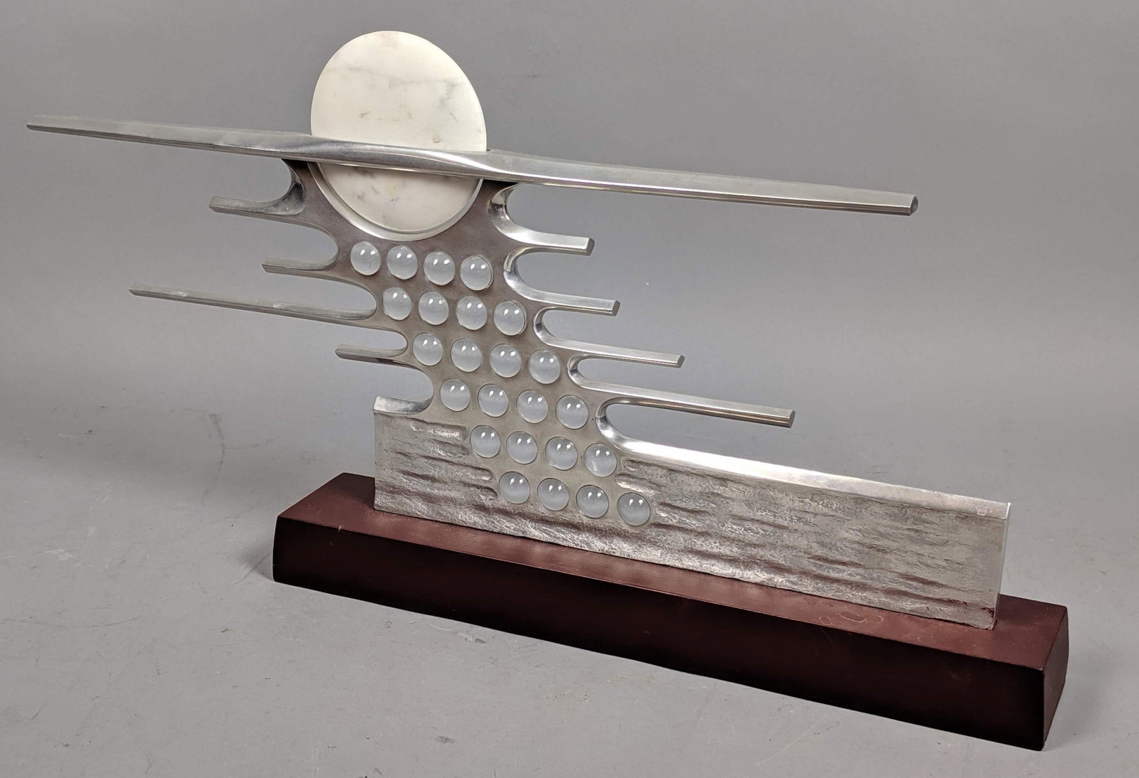 MAURICE LOWE Modernist Aluminum, Marble Sculpture. Suns (1 of 12)