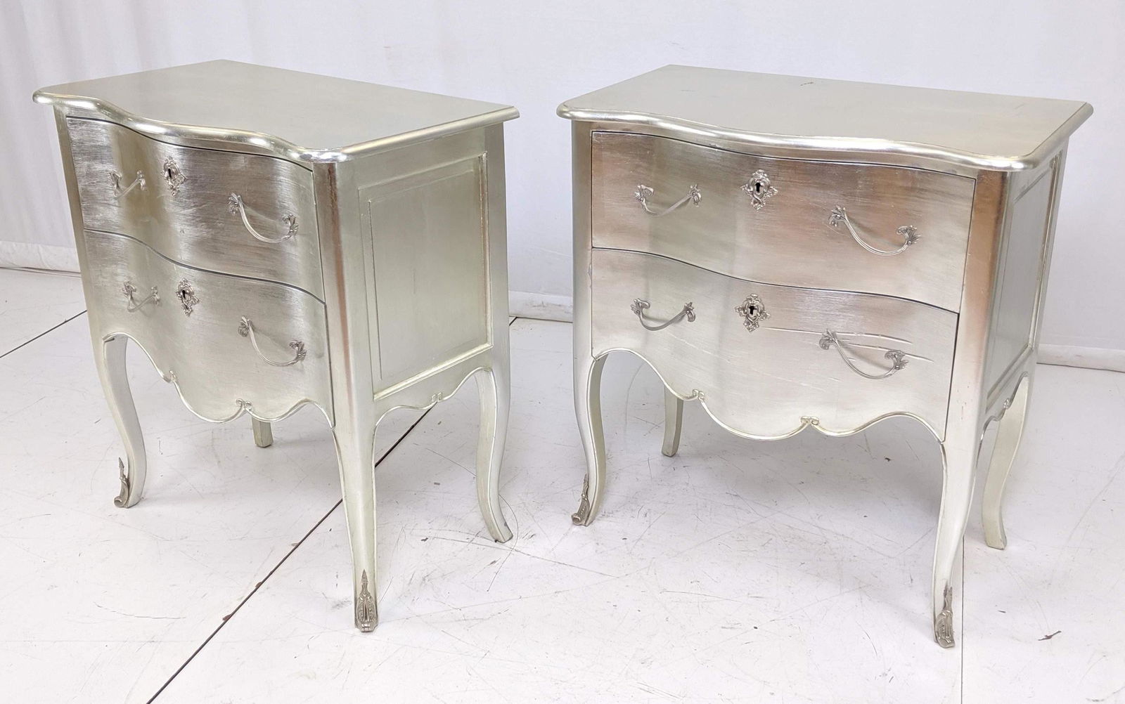 Pr Decorator Silver Gilt Two Drawer Chests. ATELIER MON (1 of 12)