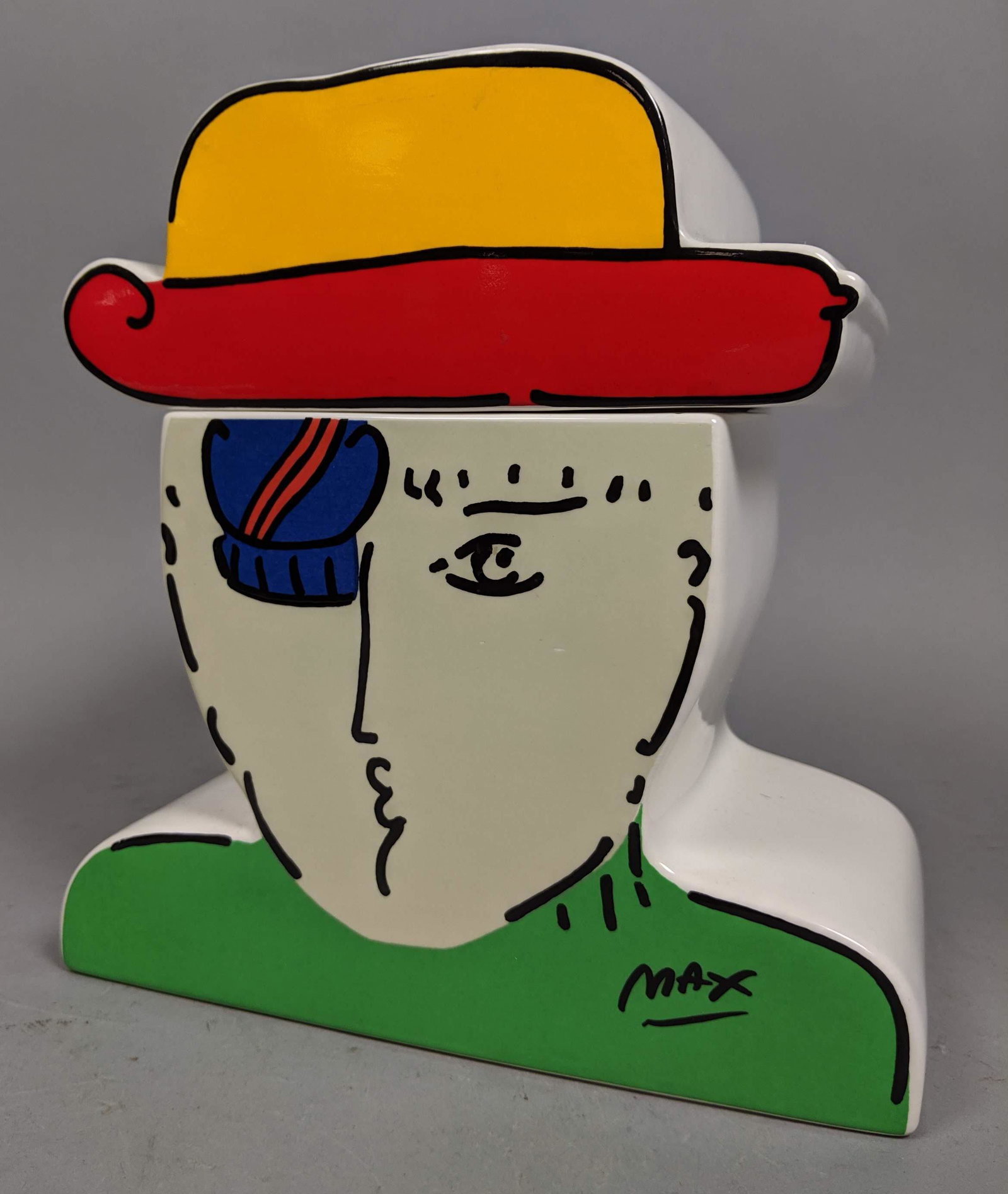 PETER MAX Op Art Cookie Jar. Figural Ceramic Jar with s (1 of 7)