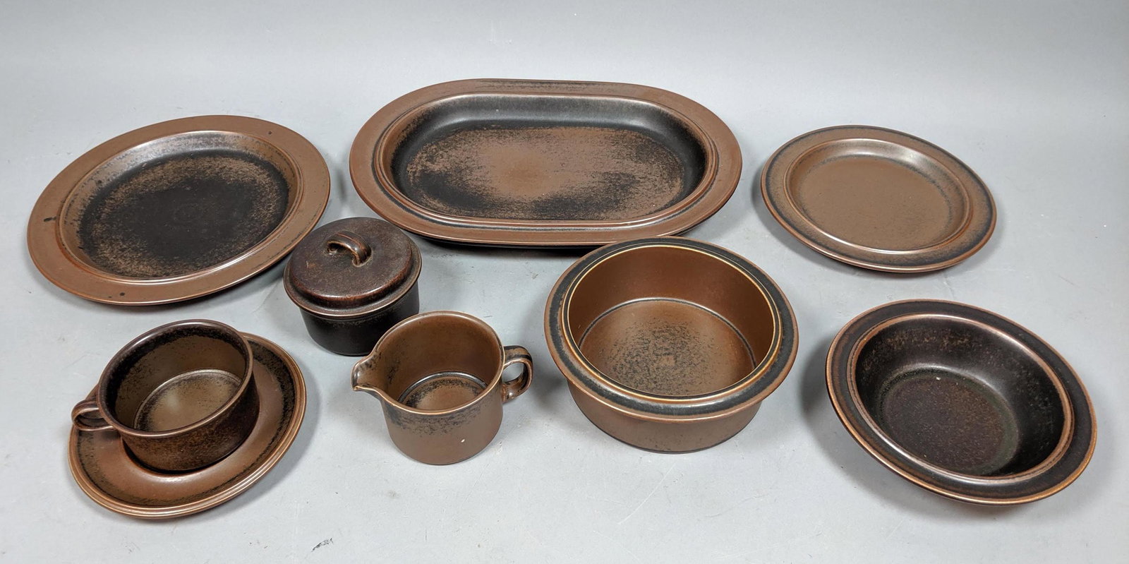 Brown 44pc China Set ARABIA Finland 1/71 Dinnerware Chi (1 of 10)