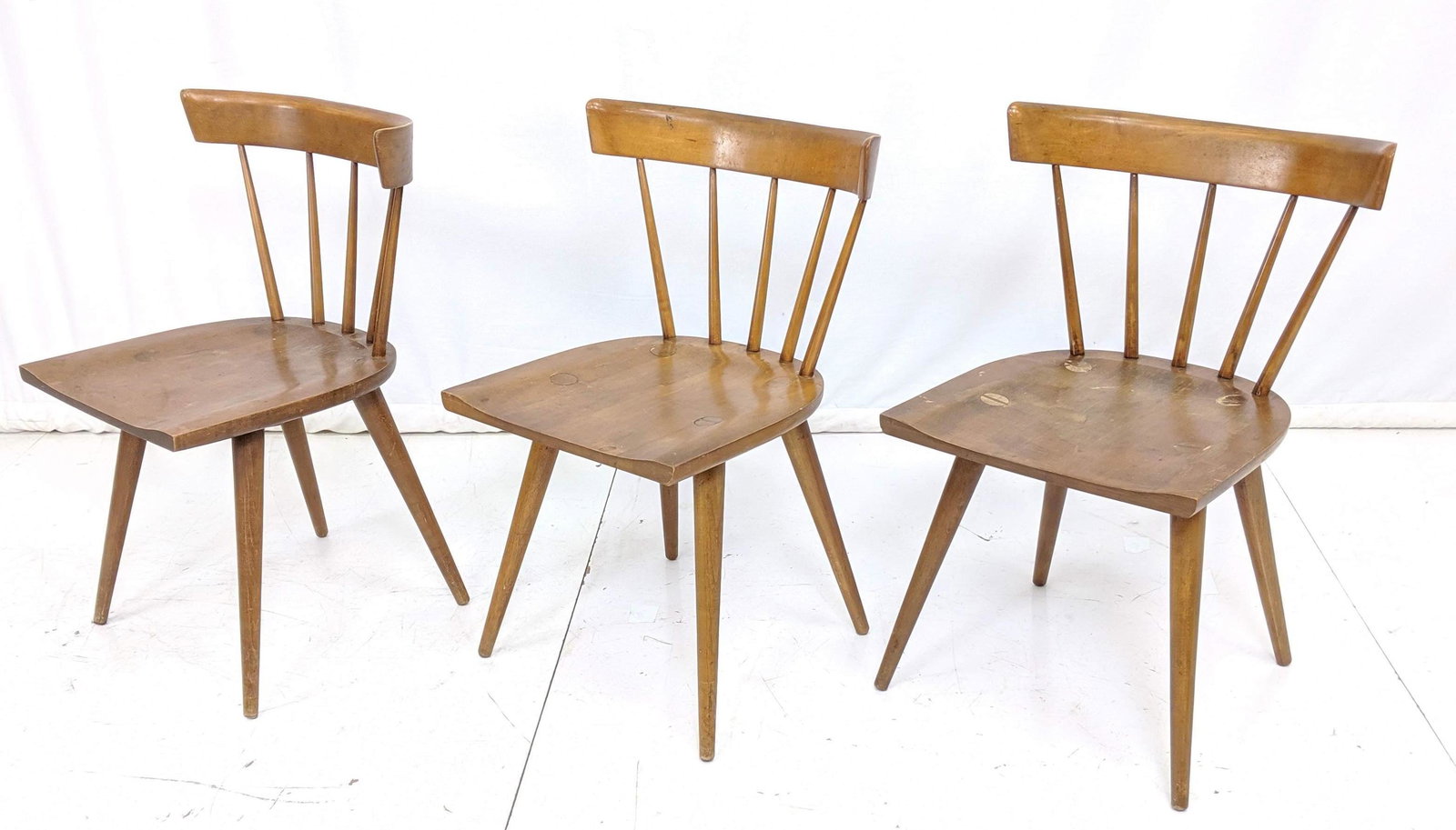 3pc PAUL McCOBB Planner Group Dining Side Chairs. Maple (1 of 10)