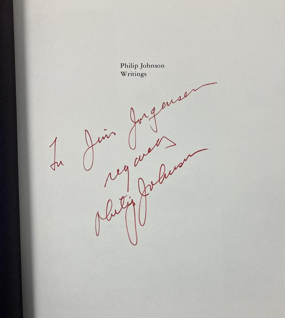 PHILIP JOHNSON: Writings. Signed Architecture Book. Sig (1 of 4)