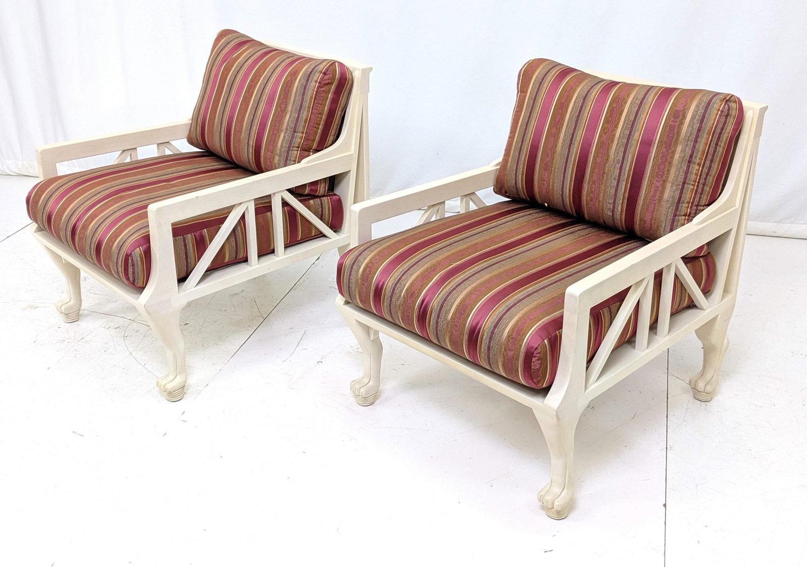 Pr RANDOLPH & HEIN Upholstered Cushion Lounge Chairs (1 of 10)