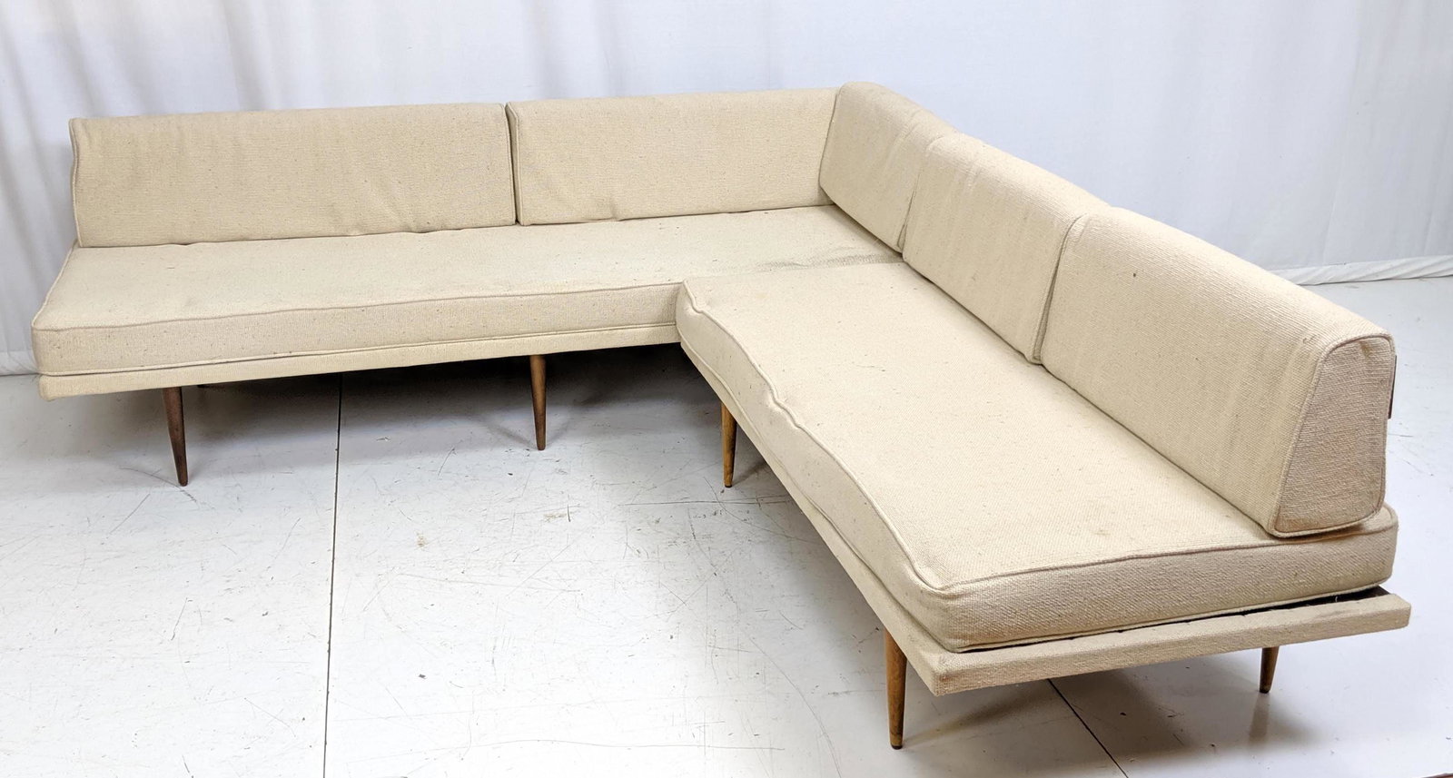 2pc L shaped Modernist Daybed Loveseat Couch. Tapered p (1 of 11)