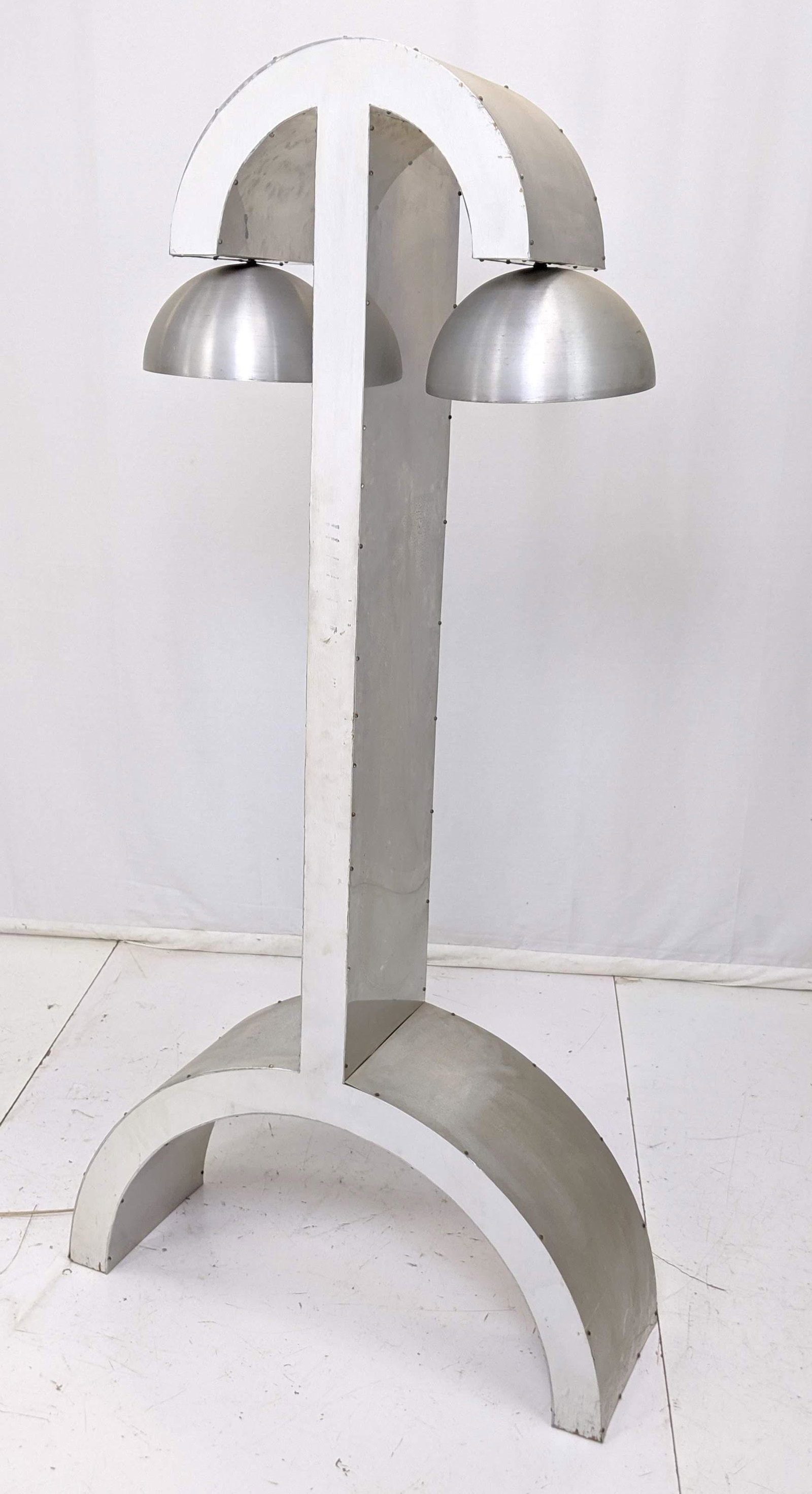 MALCOLM SCHACTER Artisan Modernist Aluminum Floor Lamp. (1 of 12)