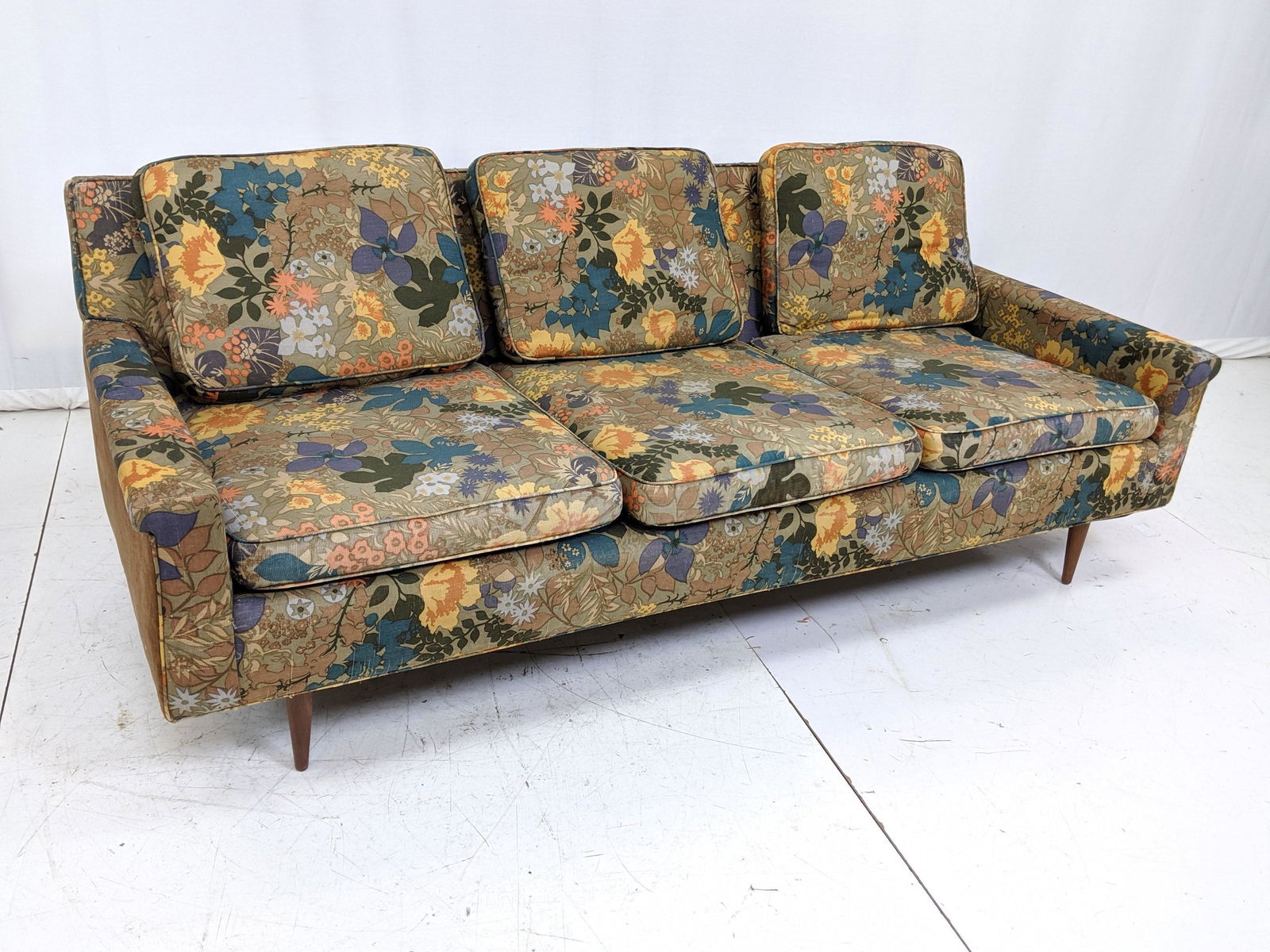 THAYER COGGIN MILO BAUGHMAN Modernist Sofa Couch. Wood (1 of 9)