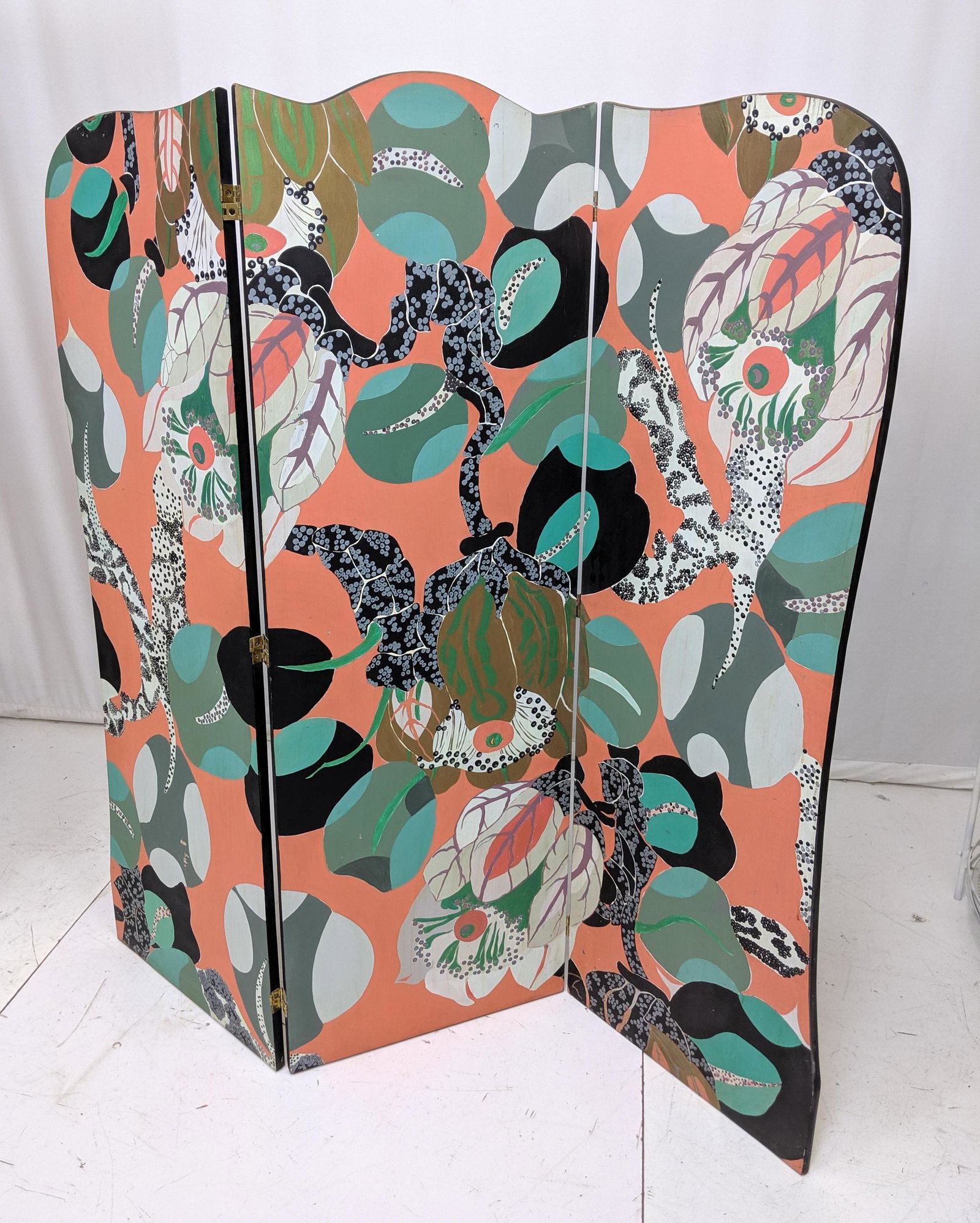 Hand Painted Josef Frank style Room Divider Folding Scr (1 of 9)