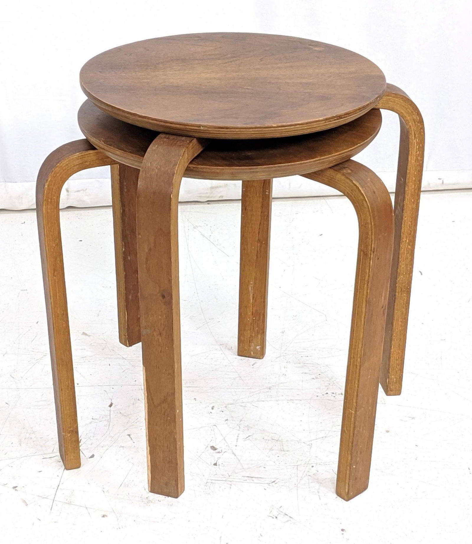 Pr Alvar Aalto style bentwood stacking stools tables. D (1 of 10)