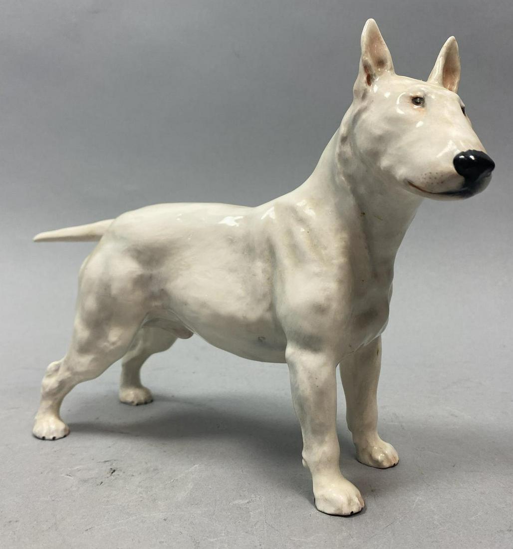 ROYAL DOULTON HN1132 Bull Terrier Figural Figurine Scul: ROYAL DOULTON HN1132 Bull Terrier Figural Figurine Sculpture. Ears Up. Marked-- Dimensions: H: 6.5 inches: W: 8.5 inches: D: 3 inches --- US Shipping charge: $35 Plus insurance at a rate of $1 per hun