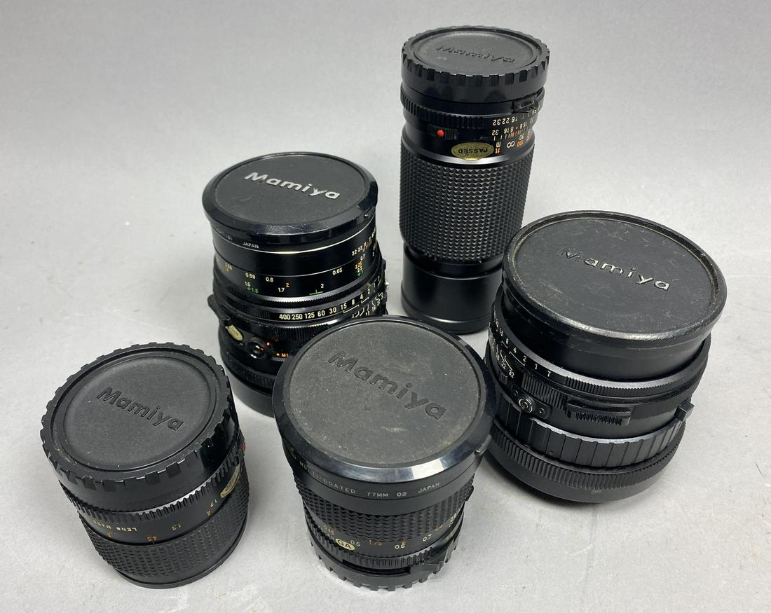 5pc MAMIYA Camera Lenses. 35mm F/1:35. 110mm F/1:2.8. 1 (1 of 18)