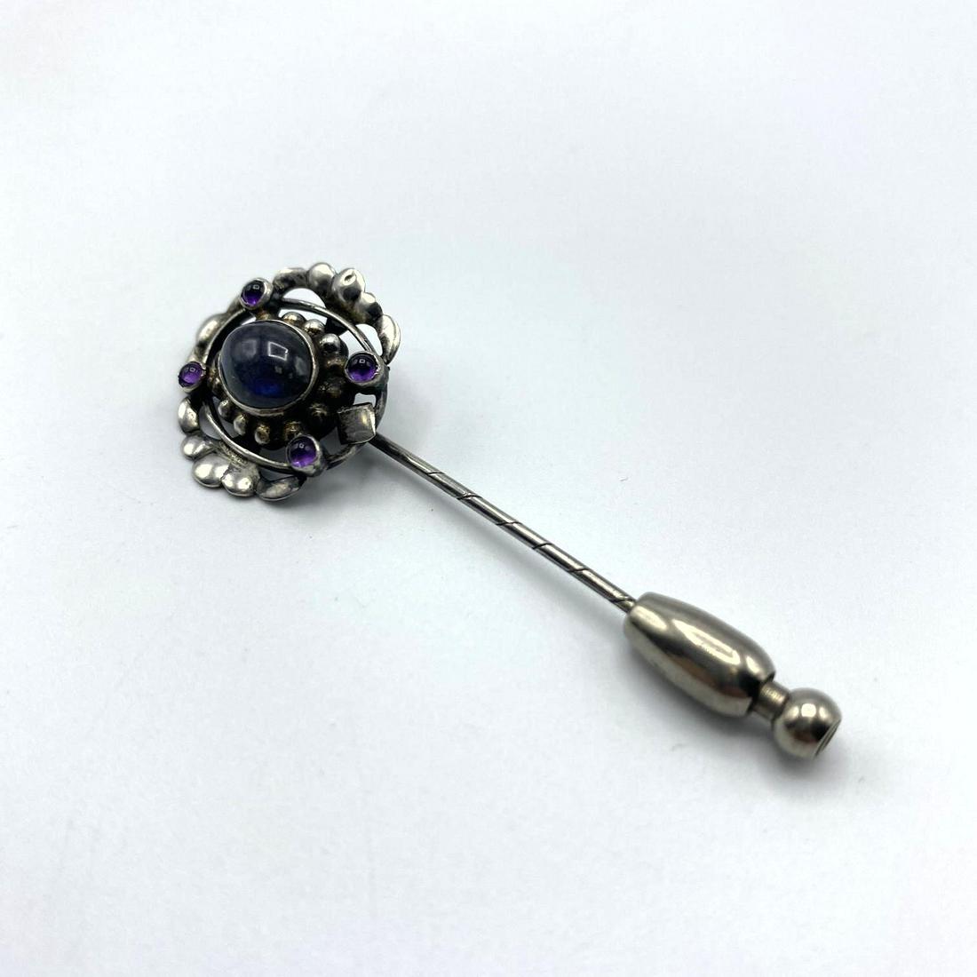 GEORG JENSEN #47 Sterling Silver Stickpin. Labradorite (1 of 5)