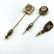 4pcs Victorian Hair Mourning Jewelry. 3 Stickpins. One - 13