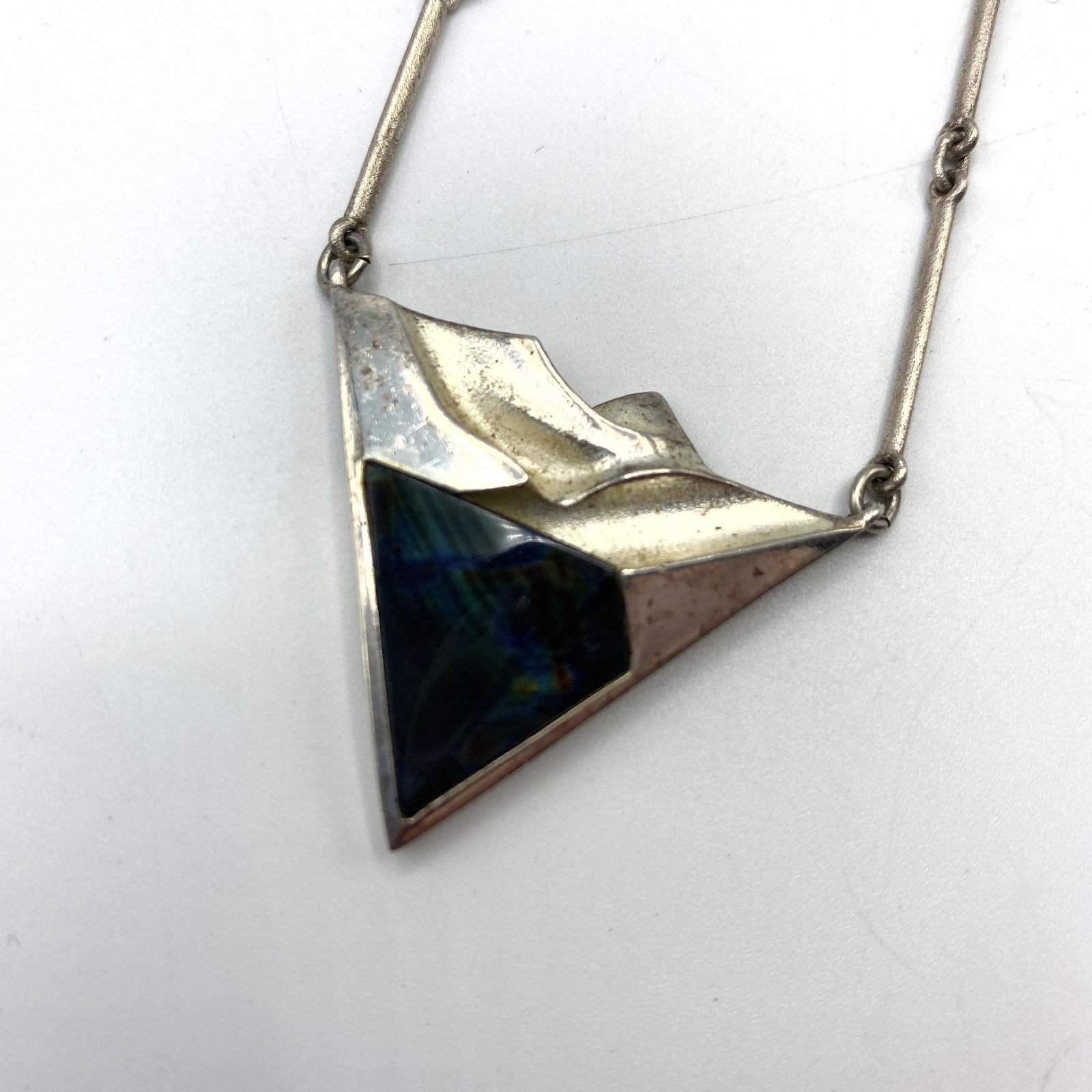 Sterling LAPPONIA Labradorite Pendant Necklace. Marked (1 of 9)