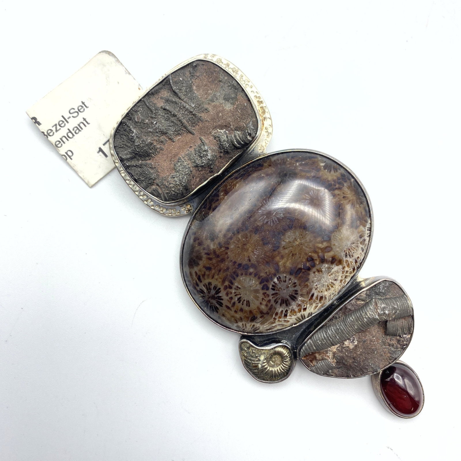 Large AMY KAHN RUSSELL Sterling Stone Pendant Brooch. F (1 of 8)