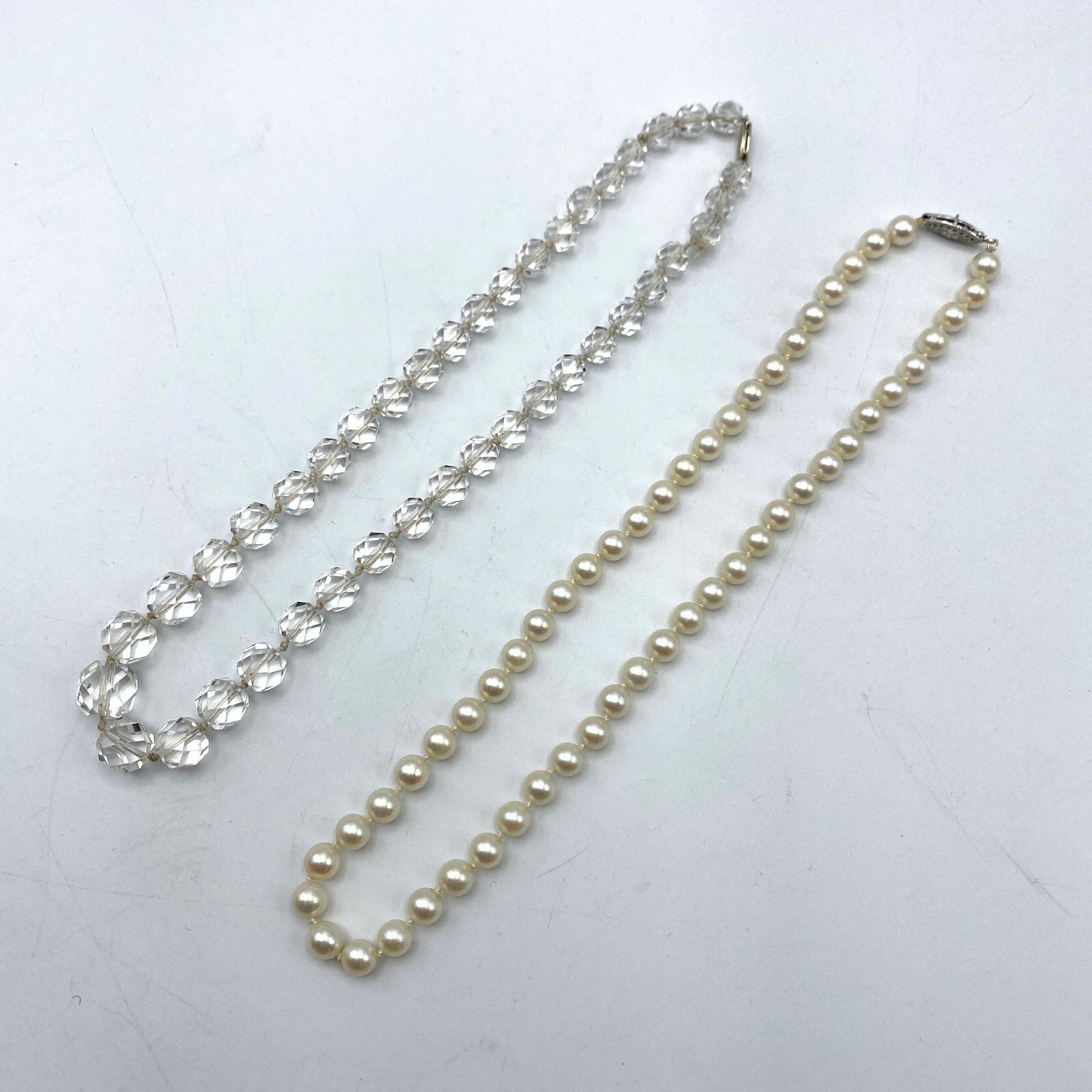 2pc Pearl Necklaces with 14K Gold Clasps. (1 of 8)