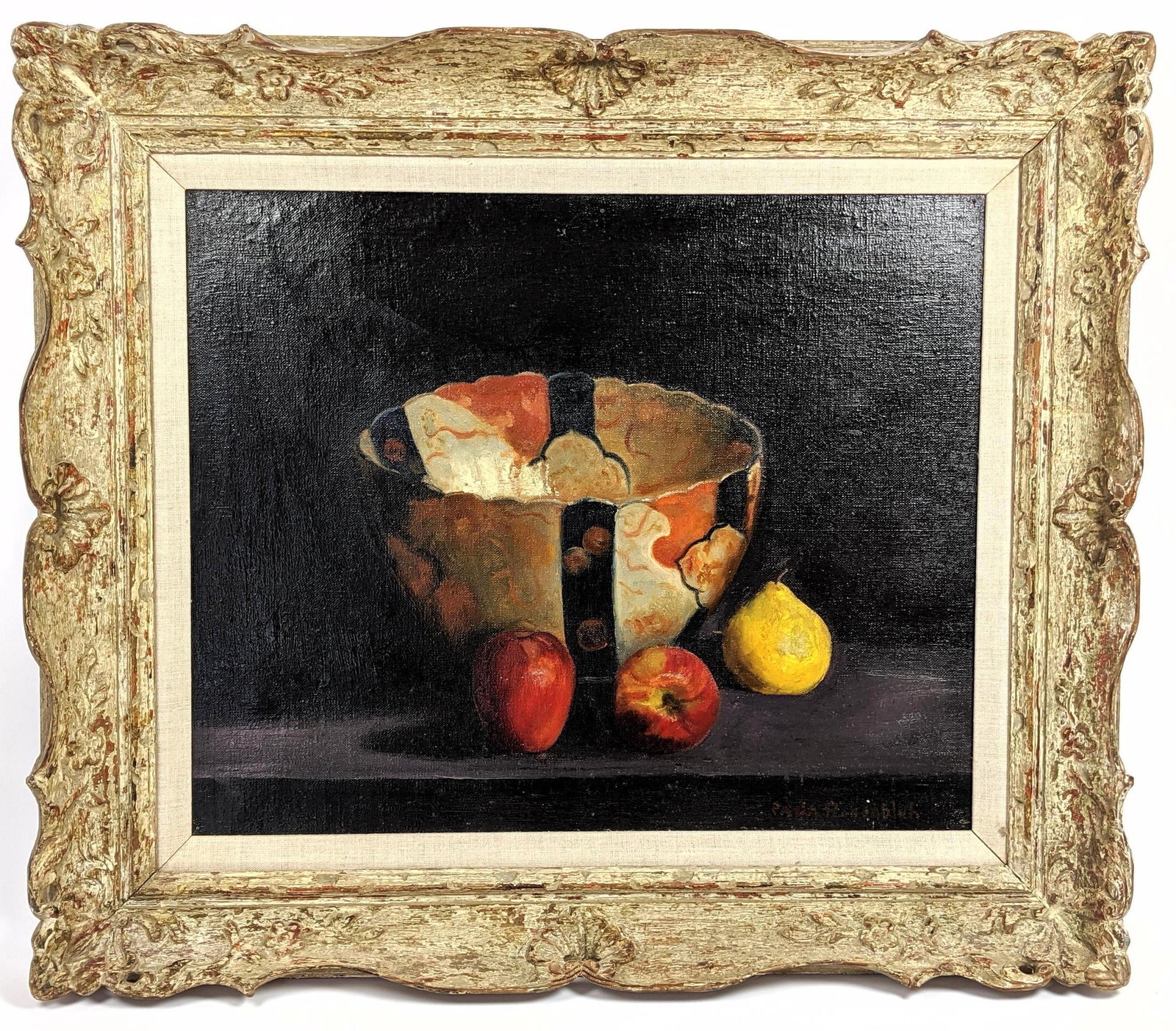 Signed Rosenbluh Still Life Oil on Canvas. Fruit and bo (1 of 10)