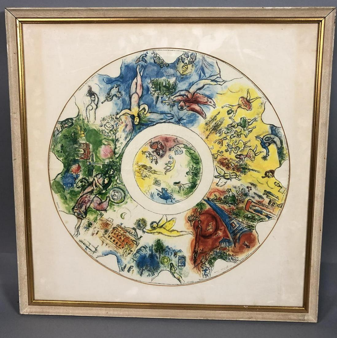MARC CHAGALL 1963 Lithograph. Signed Litho. Circular pr (1 of 10)