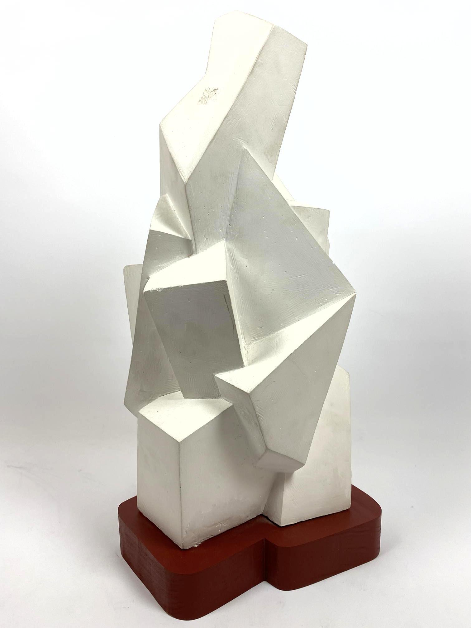 Futurist Painted Wood & Plaster Modernist Sculpture. Ca (1 of 9)