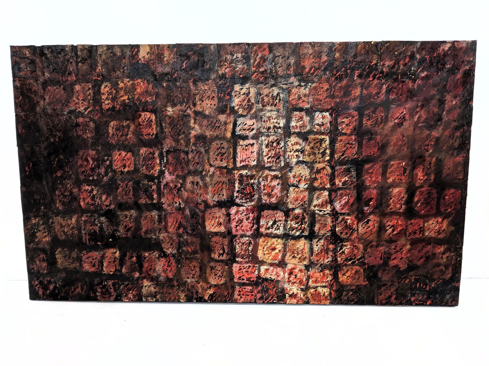 ELL WEIR Large Abstract Painting Collage. Modernist gri (1 of 6)