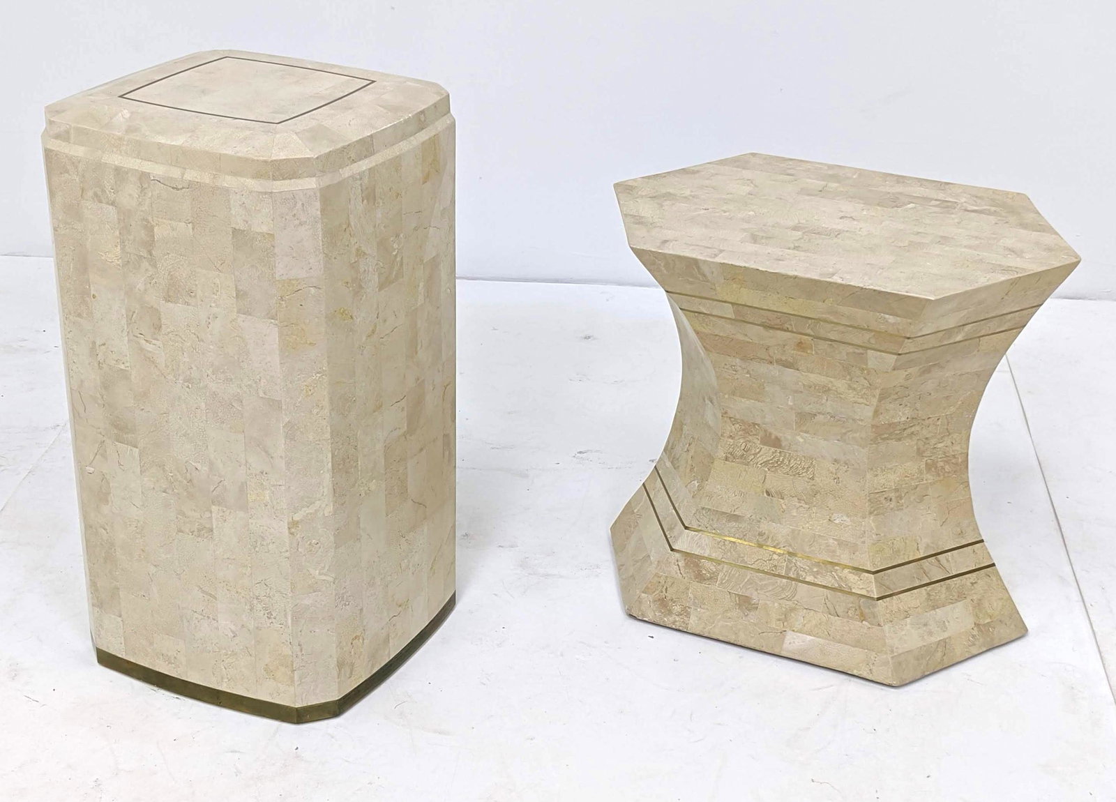 2pc Maitland-Smith Style Fossilized Shell Pedestals. Te (1 of 11)