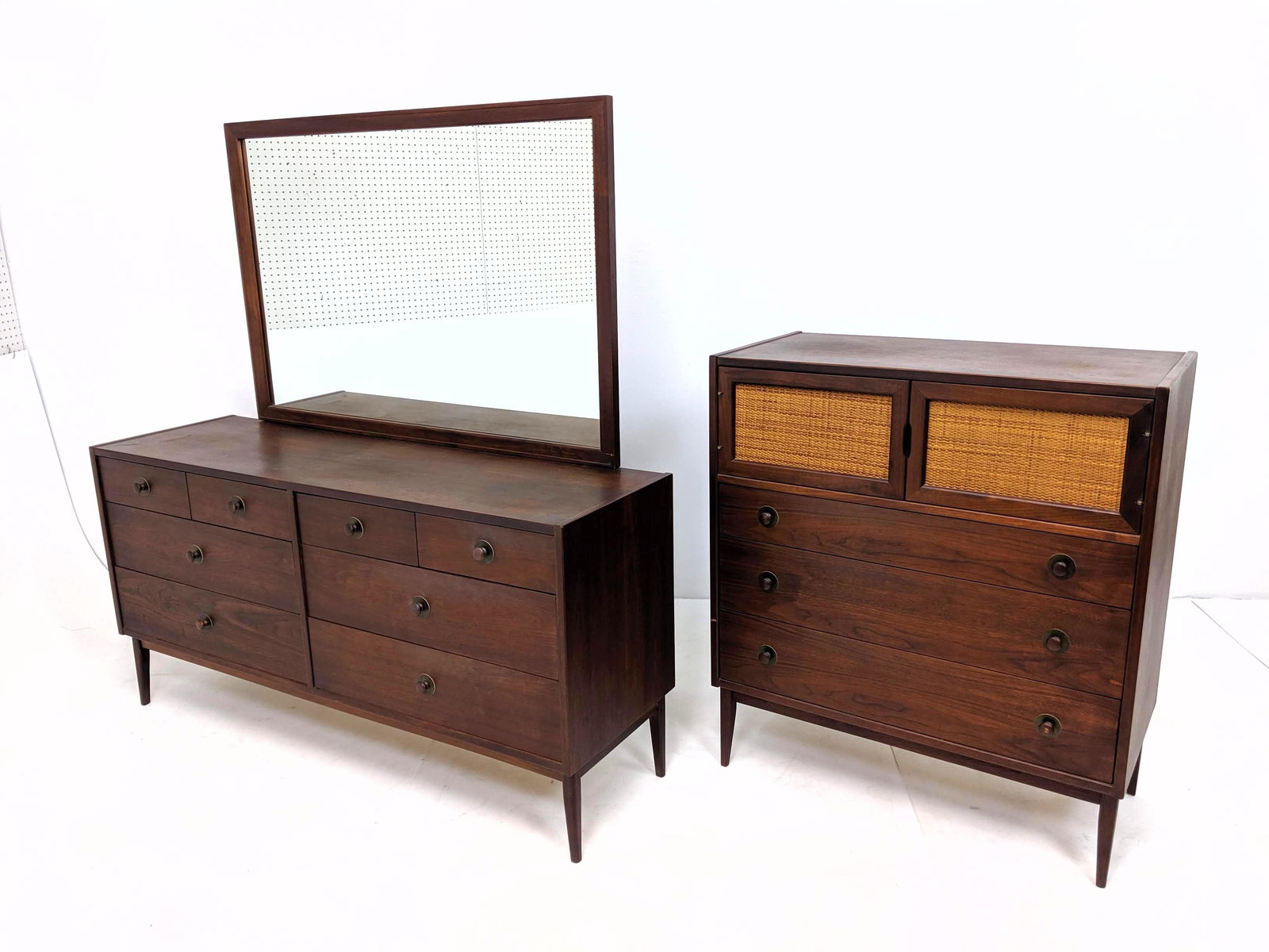 3pc American Modern Walnut Dressers Mirror. 41 inch tal (1 of 14)