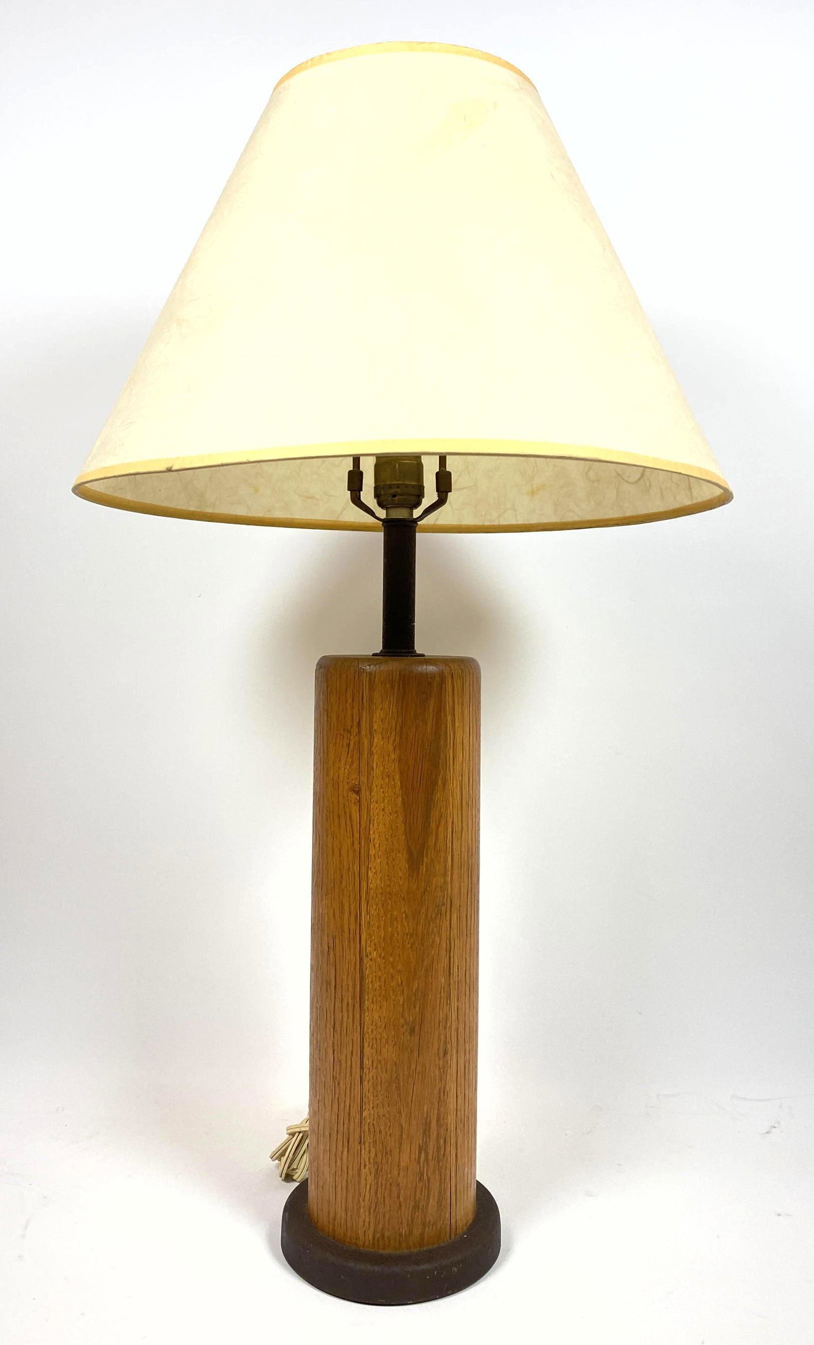 NESSEN Thick Teak Column Modernist Table Lamps. Handmad (1 of 12)