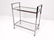 Square Tube Frame Chrome 7 Glass Rolling Serving Cart.