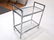Square Tube Frame Chrome 7 Glass Rolling Serving Cart. - 5
