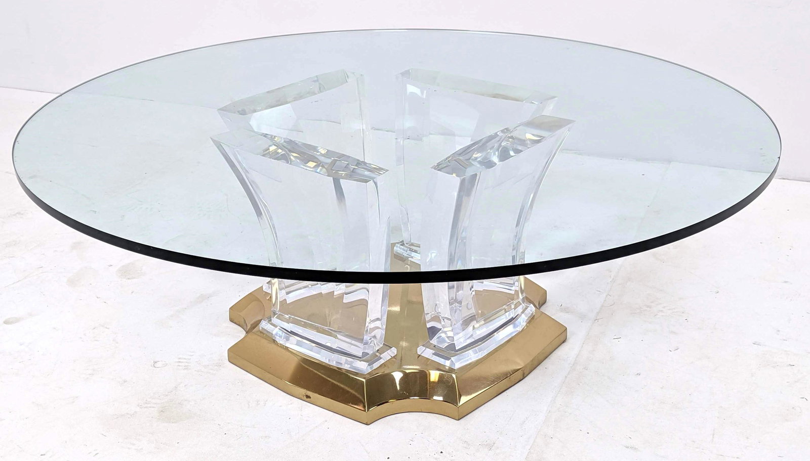 Hollis Jones style Lucite Base Glass Cocktail Table. Br (1 of 11)