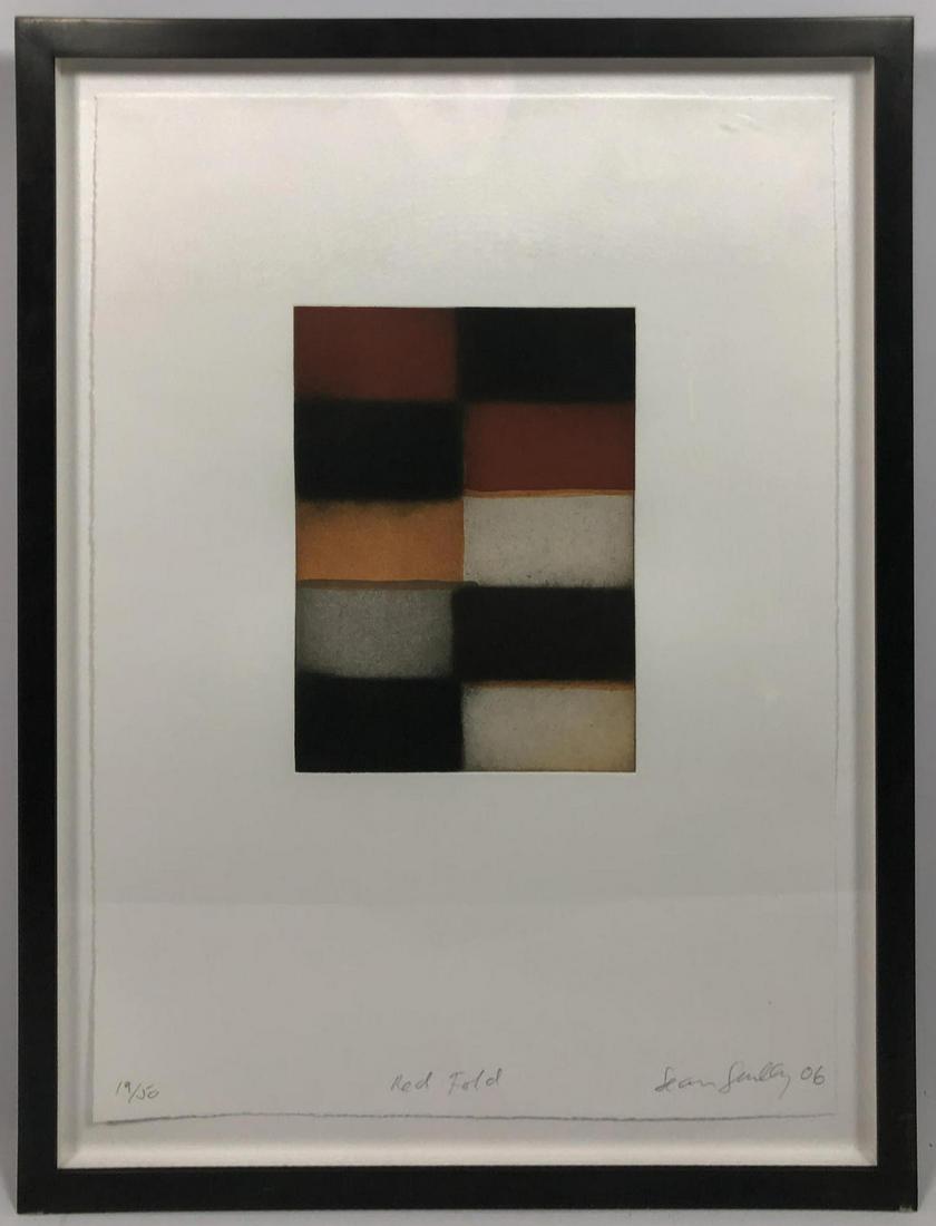 SEAN SCULLY Modernist Abstract Print. "Red Fold" Color (1 of 9)
