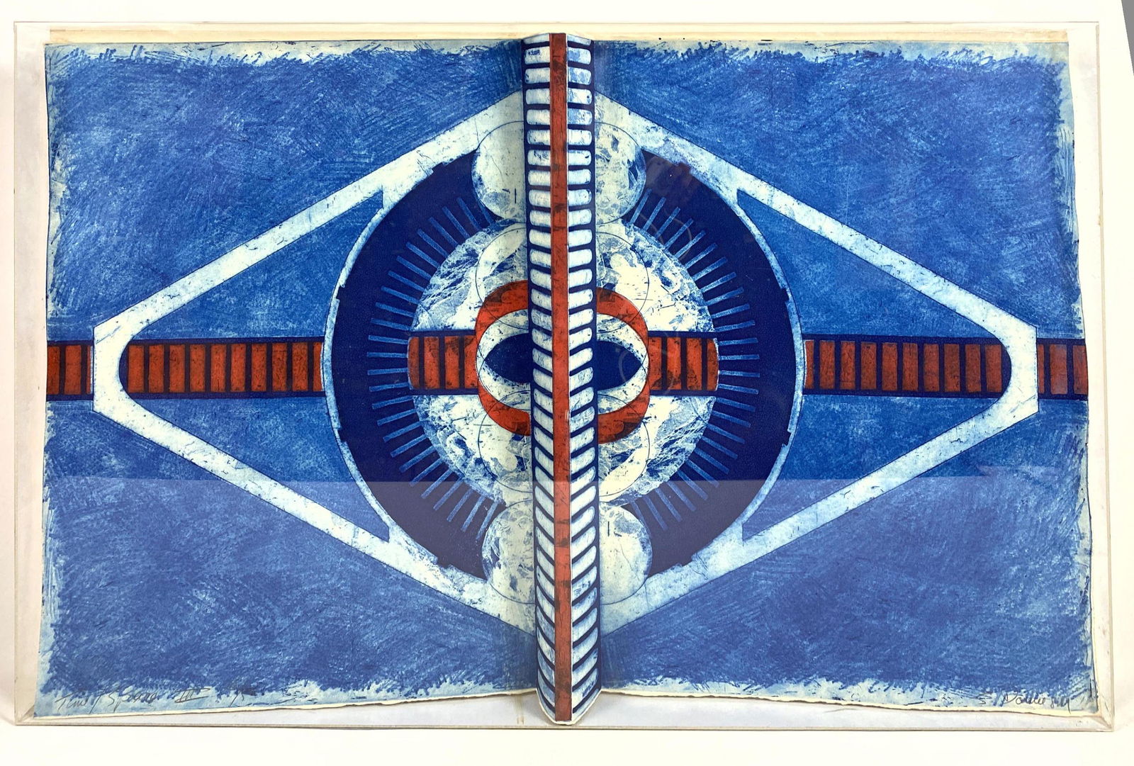 Signed Modernist Three Dimensional Print on Paper. Cent (1 of 13)