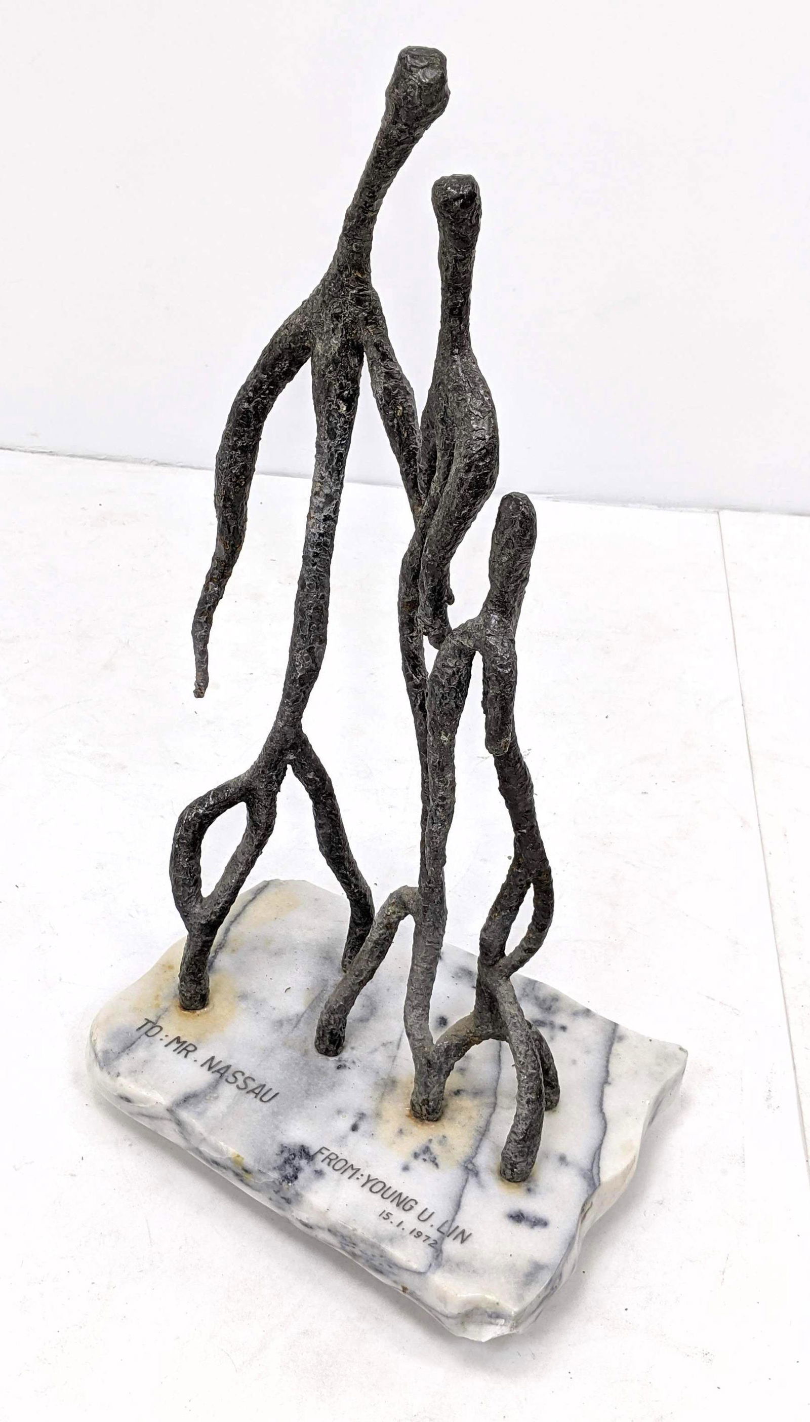 YOUNG U LIN Modernist Figural Sculpture. Three elongate (1 of 13)