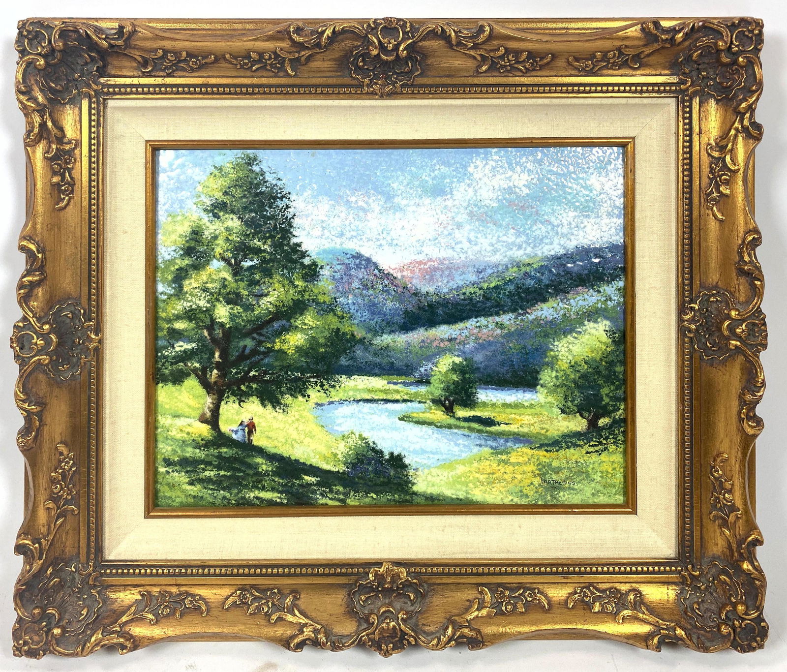 PARTHESIUS Enamel on Copper Landscape Painting. Trees, (1 of 6)