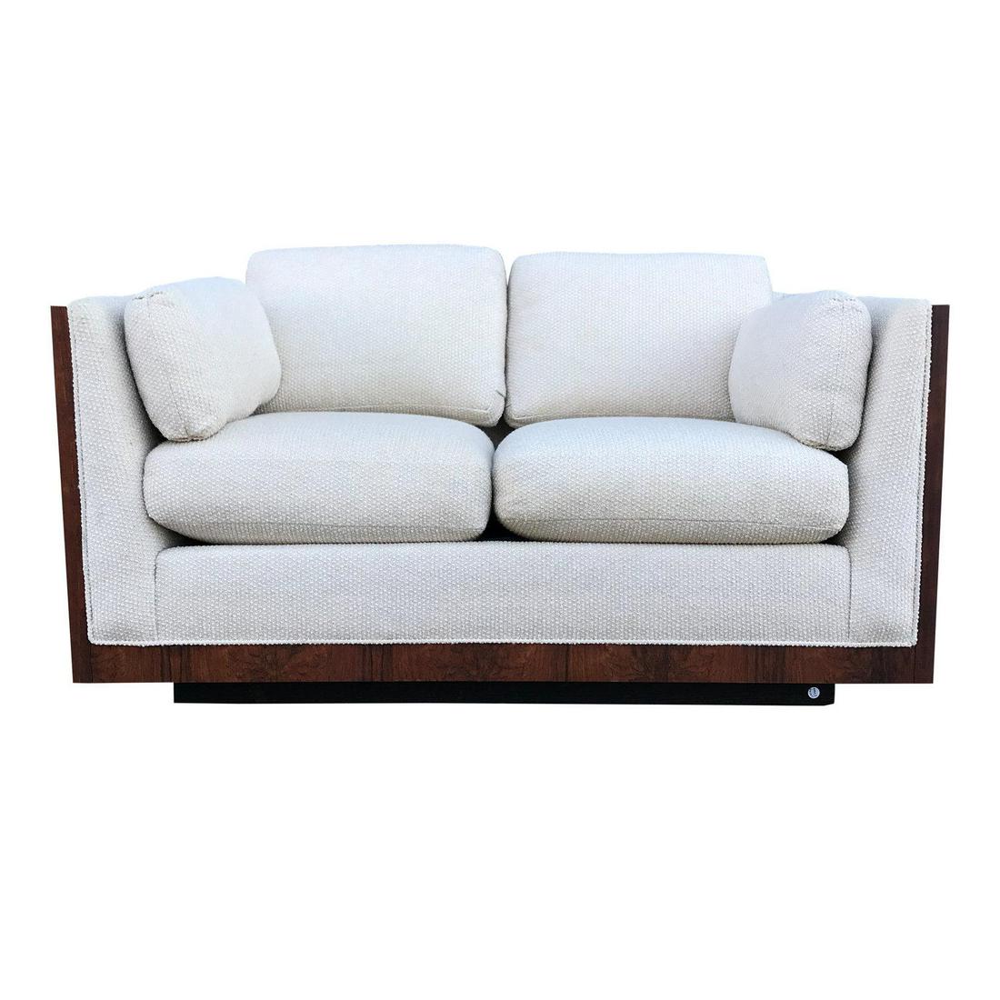 Milo Baughman Loveseat. Modern Rosewood Square (1 of 20)
