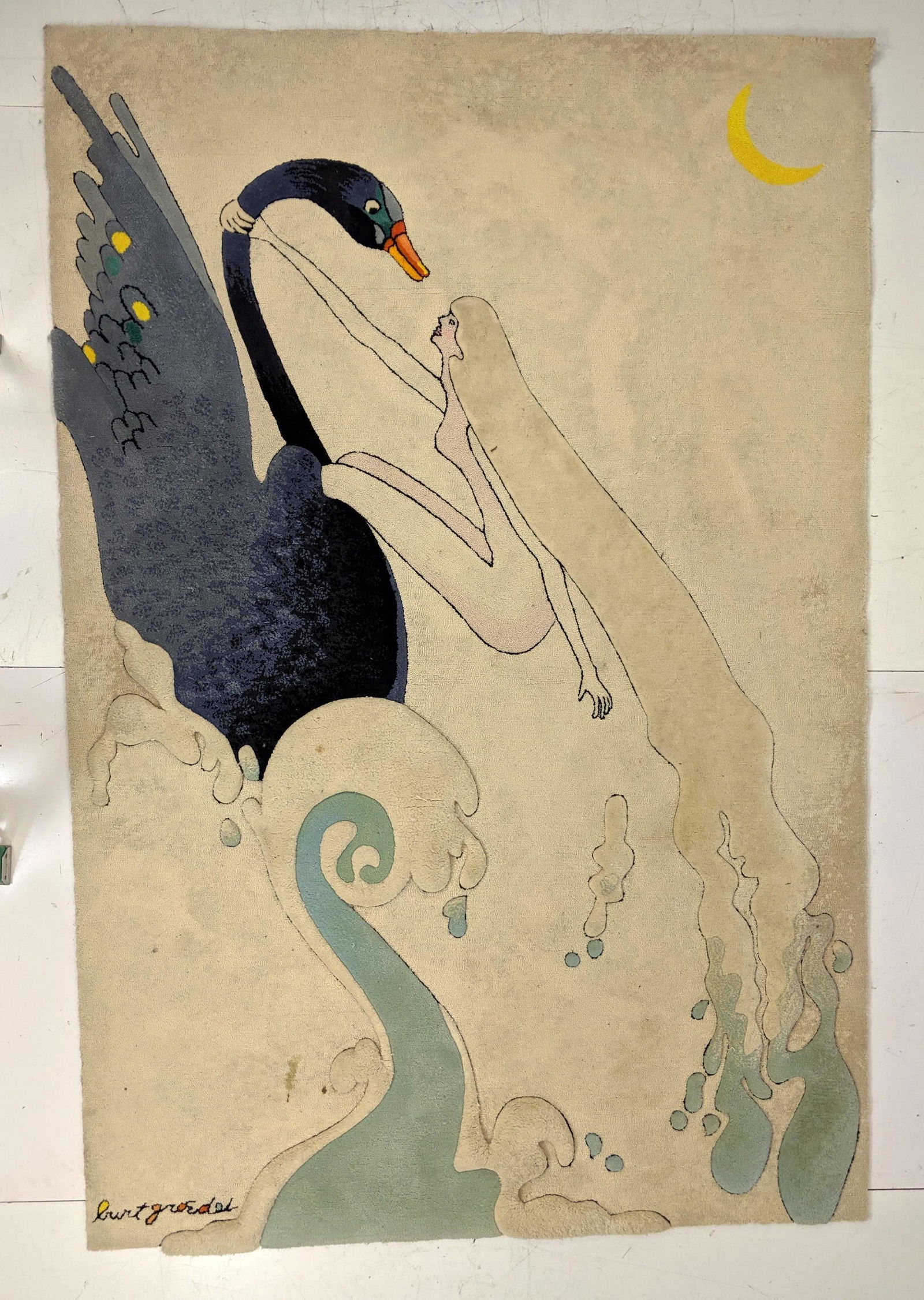 8'11x5'11 BURT GROEDEL Edward Fields Carpet. Leda & The (1 of 10)