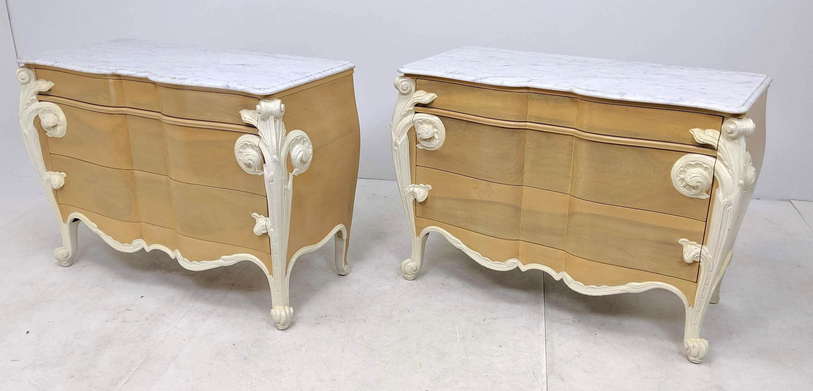 Pr CASARAGI Marble top Commode Dressers. Decorator Fren (1 of 14)