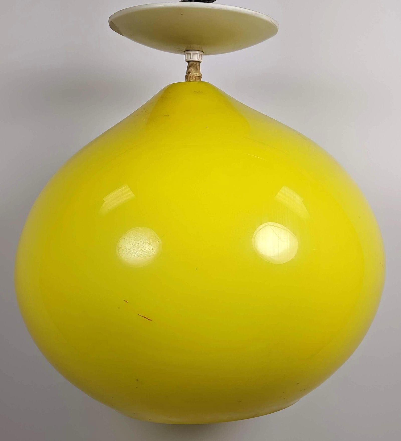 Bright Yellow Art Glass Ball Hanging Pendant Light Chan (1 of 10)