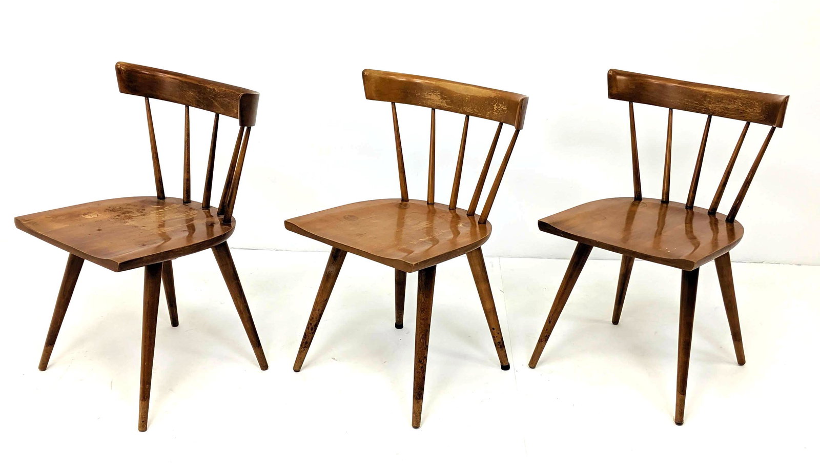 3pc PAUL McCOBB Planner Maple Captains Dining Chairs (1 of 11)