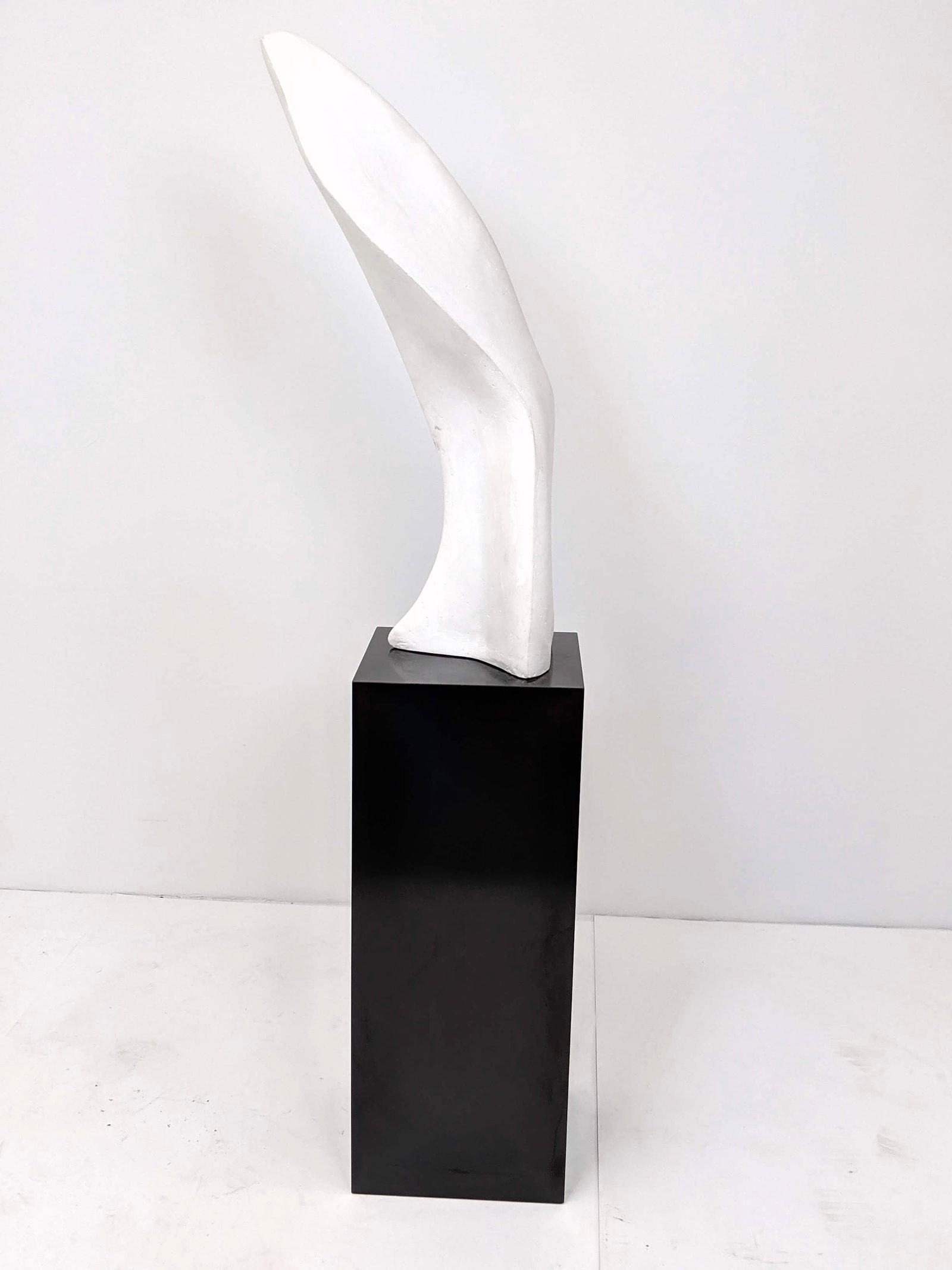 Brancusi Style Plaster Sculpture on Black Laminate Base (1 of 8)