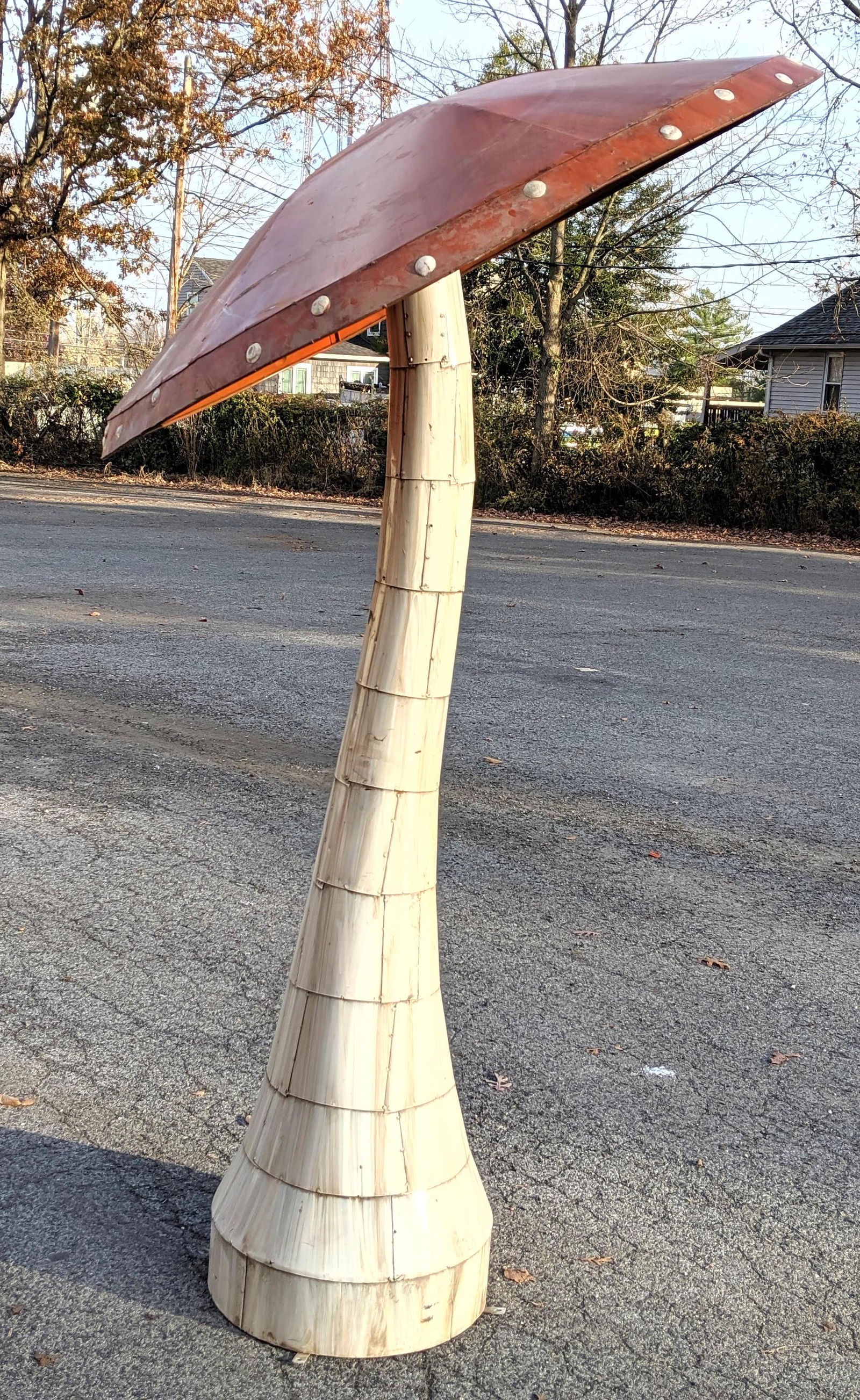 Lg Metal Outdoor Sculpture Painted Metal Mushroom Form. (1 of 13)