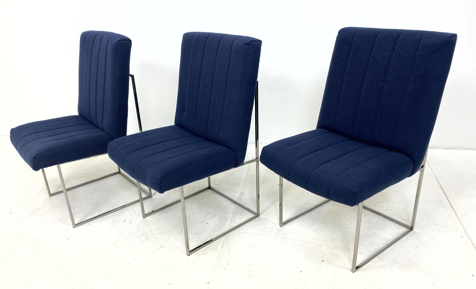3pc MILO BAUGHMAN for THAYER COGGIN Chrome Dining Chair (1 of 11)