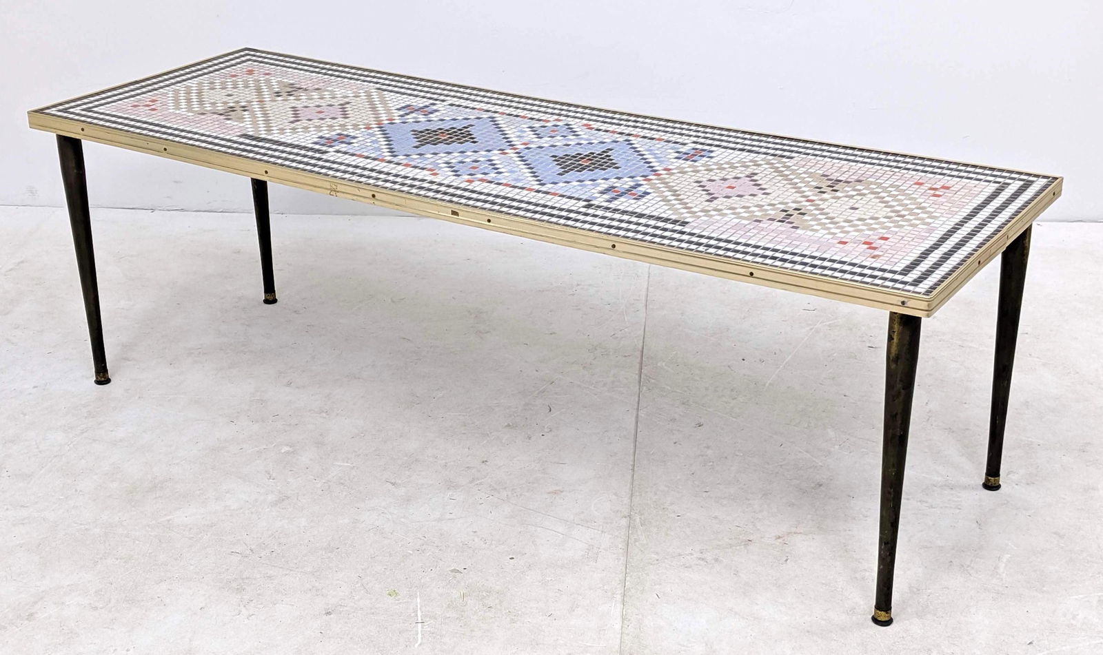 Modernist Mosaic Ceramic Tile Top Coffee Table Bench. B (1 of 9)