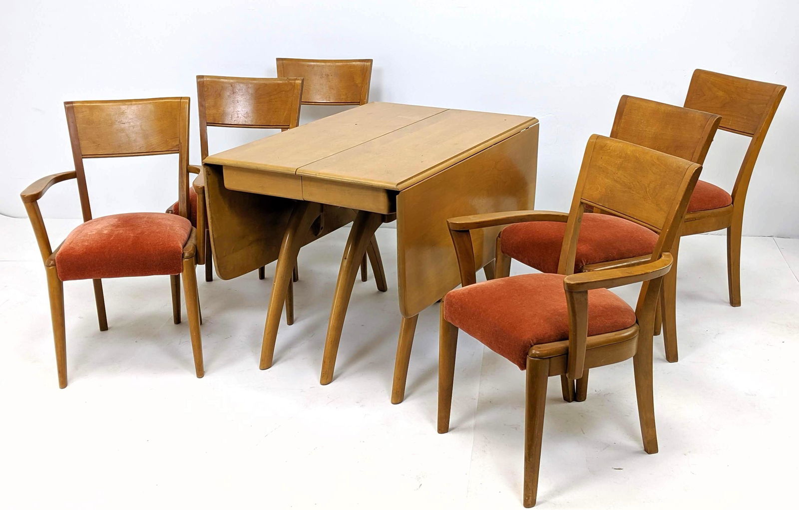 7pc Maple Dining Table Chair Set. HEYWOOD WAKEFIELD Dro (1 of 14)
