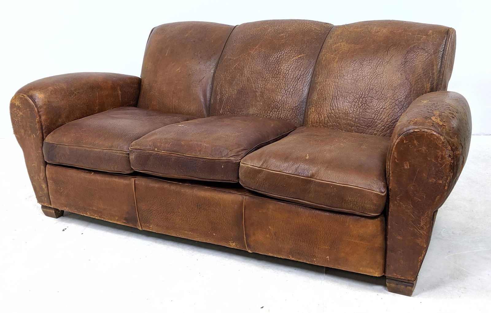 Abercrombie & Fitch Style  Oversized Leather Sofa Couch (1 of 15)