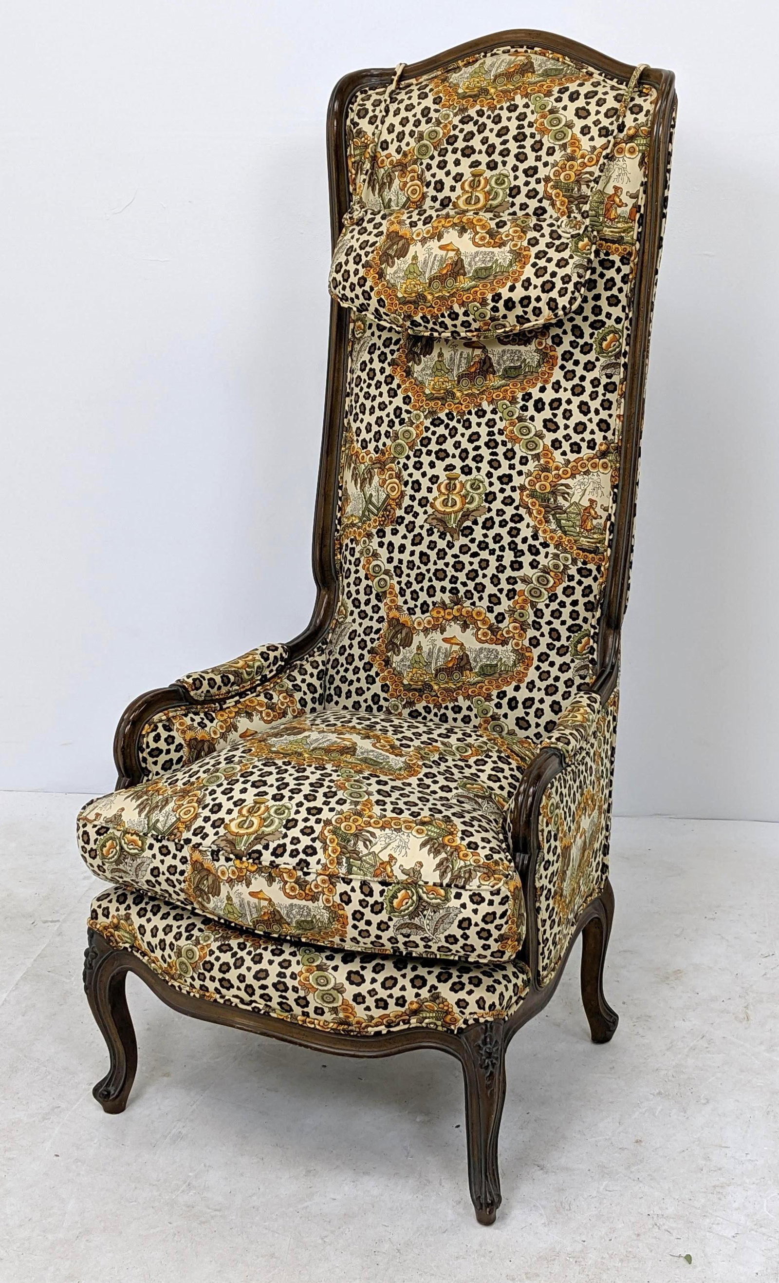 Tall Back Country French Style Arm Chair. Playful anima (1 of 12)
